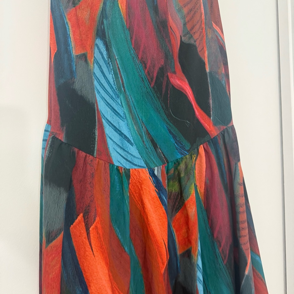 Hutch Anthropologie Multicolor Novelty Print Wrap Maxi Skirt Sz Small Artsy - Picture 12 of 13